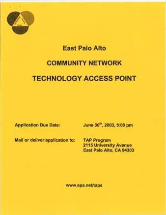 Application for EPA Technology Access Point (TAP) Program