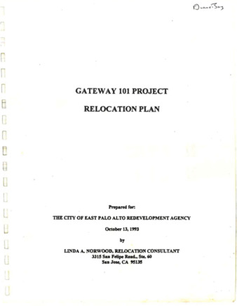 Gateway 101 Project Relocation Plan