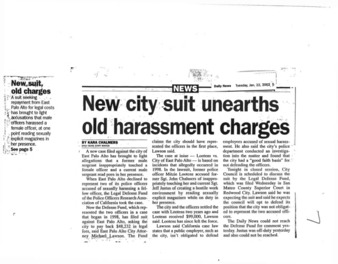 New City Suit Unearths Old Harassment Charges - Daily News