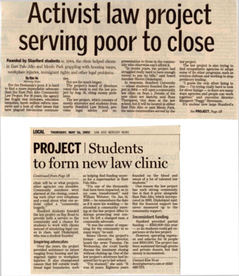Activist law project serving poor to close - San Jose Mercury News