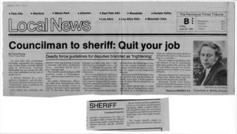 Councilman to Sheriff: Quit Your Job - Peninsula Times Tribune