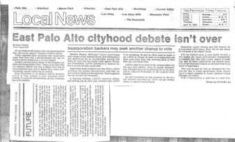 East Palo Alto Cityhood Debate Isn't Over - Peninsula Times Tribune