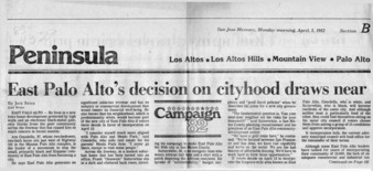 East Palo Alto's Decision on Cityhood Draws Near - San Jose Mercury News