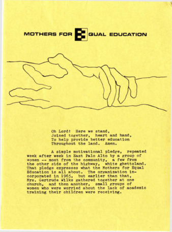 Mothers for Equal Education Pamphlet