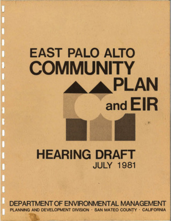 East Palo Alto Community Plan and Environmental Impact Report Hearing Draft