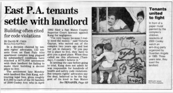 East P.A. Tenants Settle with Landlord - San Jose Mercury News