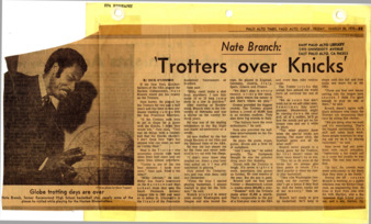 Nate Branch: Trotters Over Knicks - Palo Alto Times