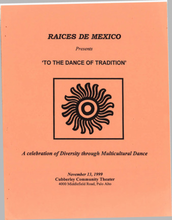 Program and Flyers for Raices de Mexico's To the Dance of Tradition 1999