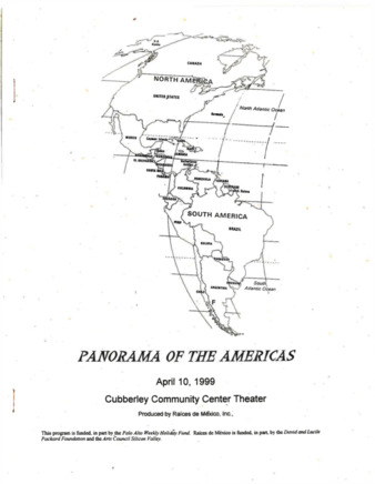 Program for Raices de Mexico's Panorama of the Americans 1999