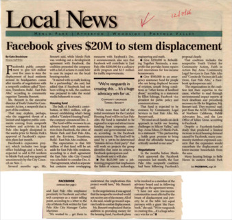 Facebook Gives $20M to Stem Displacement - The Almanac