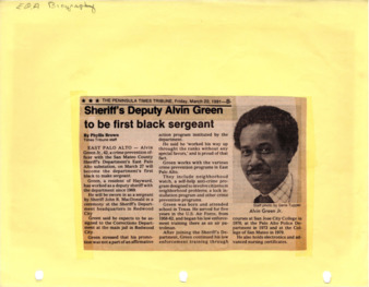 Sheriff's Deputy Alvin Green to be First Black Sergeant - Peninsula Times Tribune