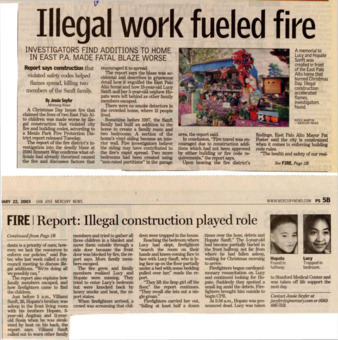 Illegal work fueled fire - San Jose Mercury News