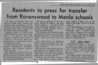 Residents to press for transfer from Ravenswood to Menlo schools - Palo Alto Times