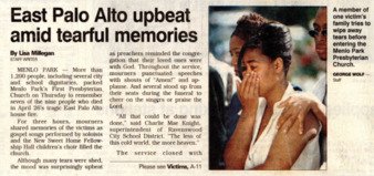 East Palo Alto Upbeat Amid Tearful Memories - San Mateo County Times