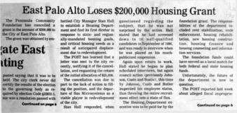 East Palo Alto Loses $200,000 Housing Grant - East Palo Alto Post