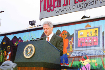 Photographs from President Clinton's visit to East Palo Alto's Plugged In