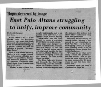 East Palo Altans Struggling to Unify, Improve Community - San Jose Mercury News