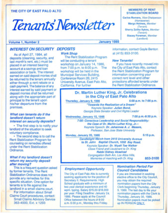 EPA Tenants' Newsletter - Vol 1, No 2, January 1985