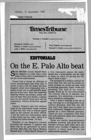 On the E. Palo Alto Beat - Times Tribune