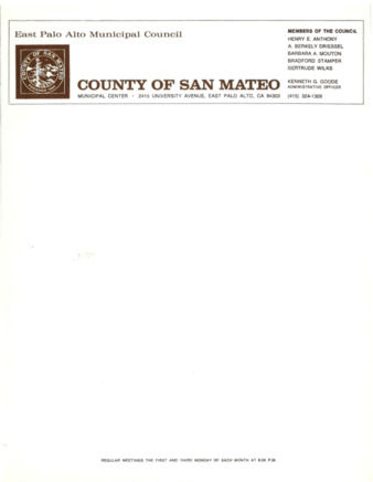 Blank East Palo Alto Municipal Council Letterhead