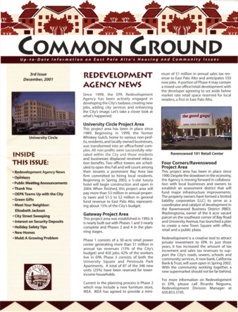 Common Ground Newsletter - December 2001