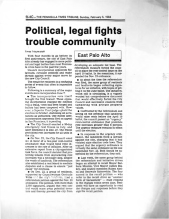 Political, Legal Fights Trouble Community - Peninsula Times Tribune