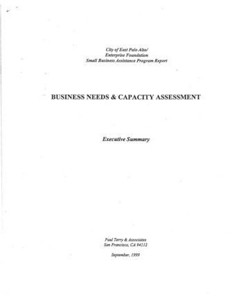 City of East Palo Alto Business Needs & Capacity Assessment - Executive Summary