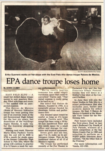 EPA Dance Troupe Loses Home - San Mateo County Times