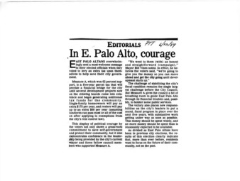 In E. Palo Alto, Courage - Peninsula Times Tribune
