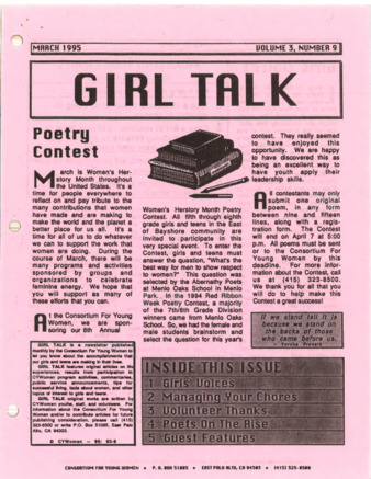 Girl Talk Newsletter - Vol. 3, No. 9