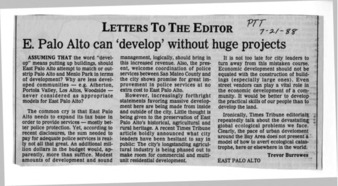 Letters to the Editor: E. Palo Alto Can 'Develop' Without Huge Projects - Peninsula Times Tribune