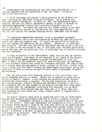 Draft Letter for CityConnection - 1987