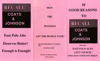 "10 reasons to recall Coats and Johnson" Pamphlet