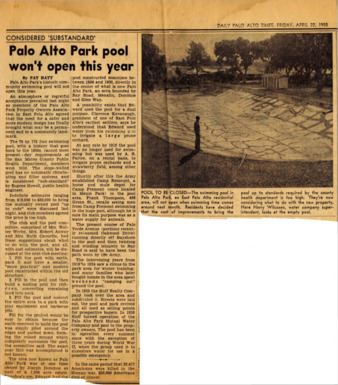 Palo Alto Park Pool Won't Open This Year - Daily Palo Alto Times