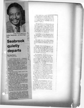 Seabrook Quietly Departs - Times Tribune