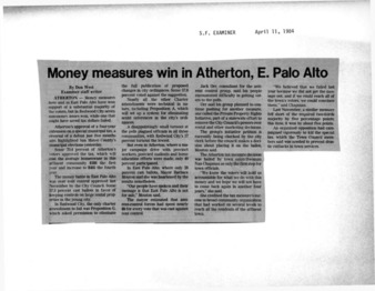 Money Measures Win in Atherton, E. Palo Alto - SF Examiner