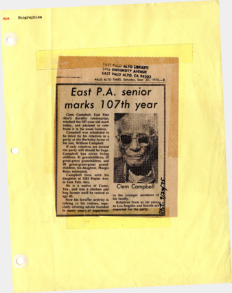 East P.A. Senior Marks 107th year - Palo Alto Times