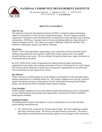 NCDI Framing Documents
