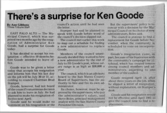 There's a Surprise for Ken Goode - Peninsula Times Tribune