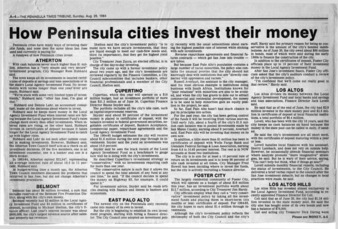 How Peninsula cities invest their money - The Peninsula Times Tribune