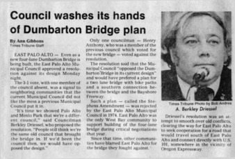 Council Washes its Hands of Dumbarton Bridge Plan - Times Tribune