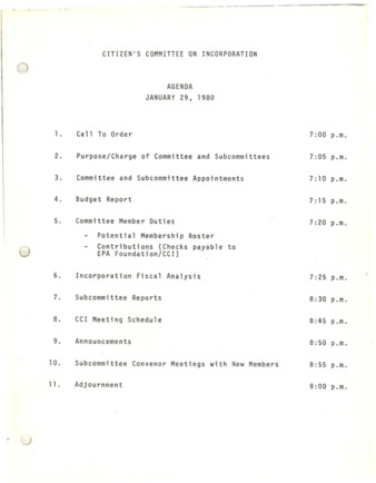 EPACCI Meeting Agenda - 1/29/1980