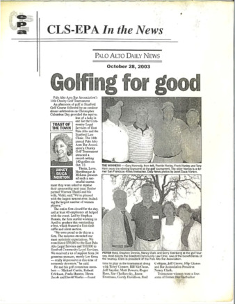 Golfing For Good - Palo Alto Daily News