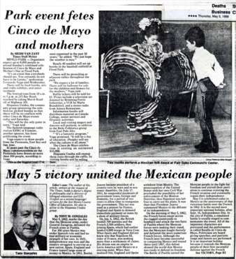 Park Event Fetes Cinco de Mayo and Mothers - Peninsula Times Tribune