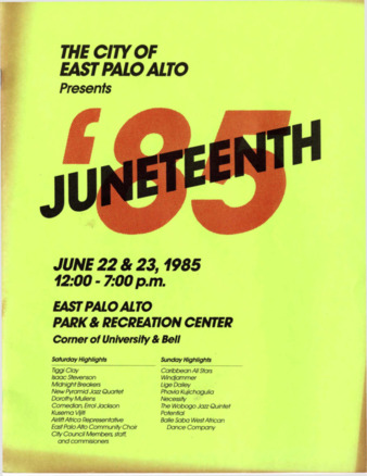 Juneteenth Festival 1985 Program