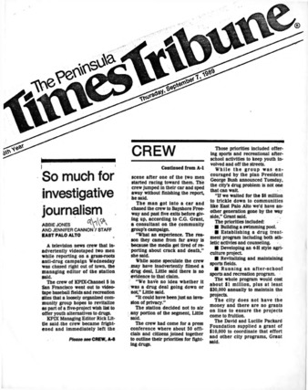 So Much for Investigative Journalism - Peninsula Times Tribune